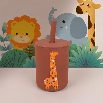 Silicone Baby Straw Cup Leakproof Toddler Water Bottle