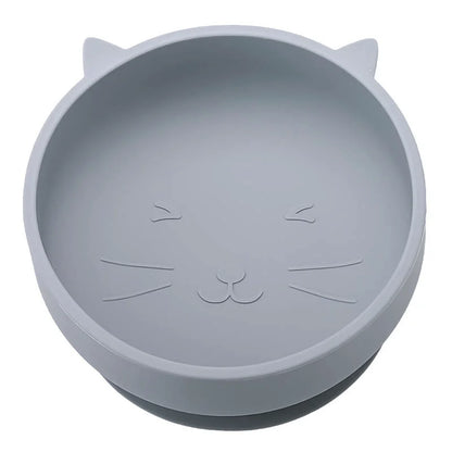 Baby Suction Bowl Cartoon Cat Design Training Tableware