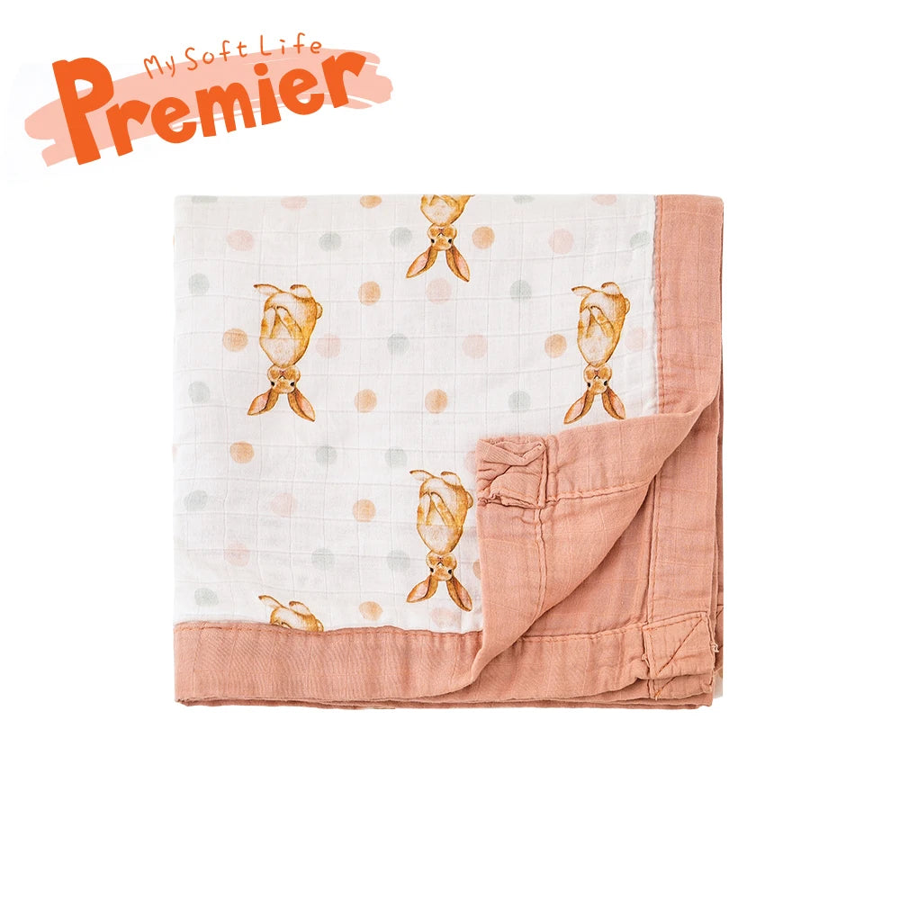 Thicker Bamboo Cotton Muslin Swaddle Baby Quilt