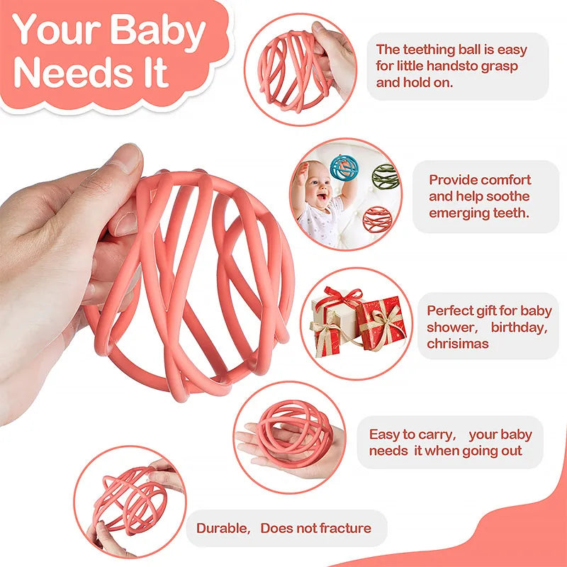 Baby Silicone Grip Ball Educational Teether