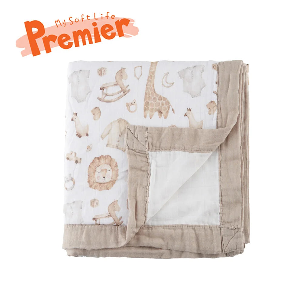 Thicker Bamboo Cotton Muslin Swaddle Baby Quilt