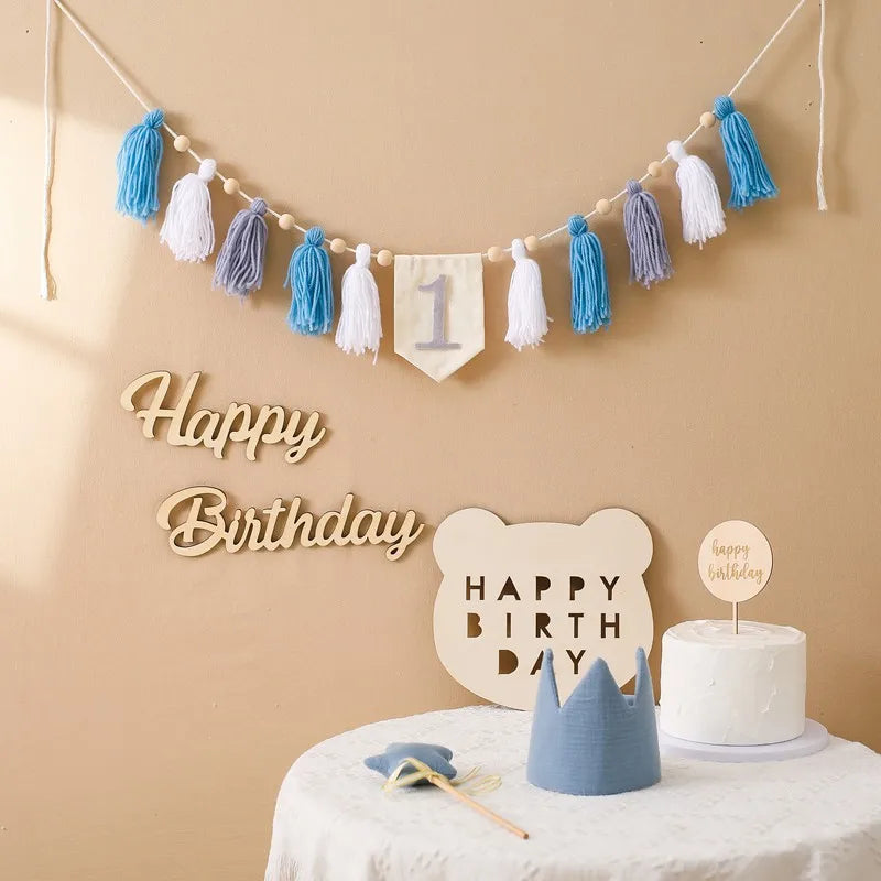 Baby Party Banner Tassel Pendant Set Birthday Decoration