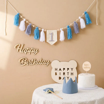 Baby Party Banner Tassel Pendant Set Birthday Decoration