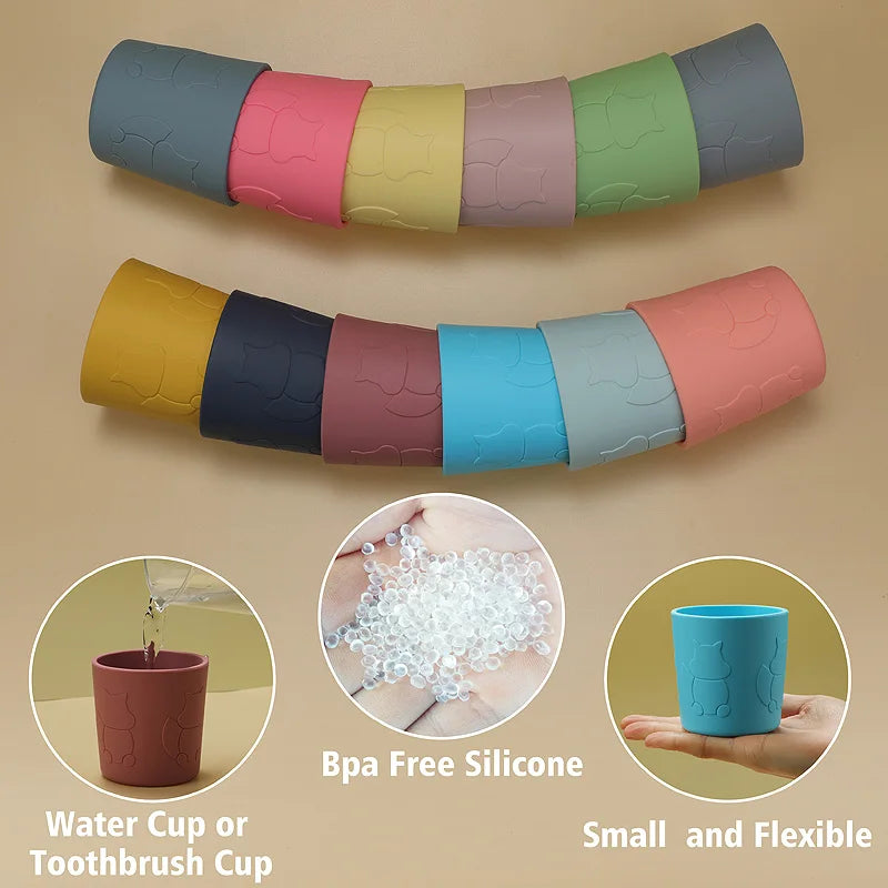 Silicone Baby Cup Cartoon Squirrel Leakproof Training Cup