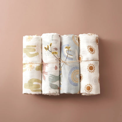 Multi Functional Muslin Swaddle Blanket Set for Newborn