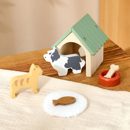 Wooden Animal Building Blocks Imaginative Play Scene Set