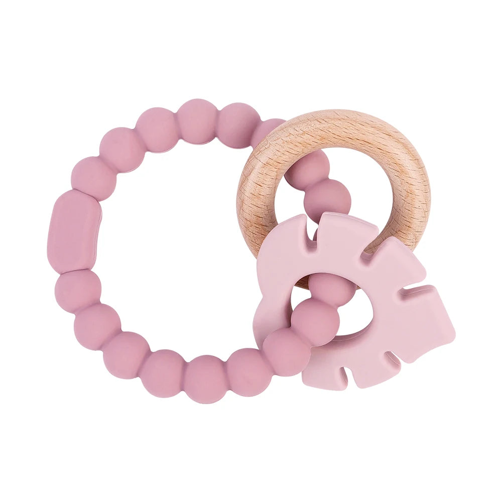 Baby Silicone Leaf Teething Ring Toy