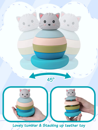 Silicone Stacking Block Toy Set with Fruit Shapes