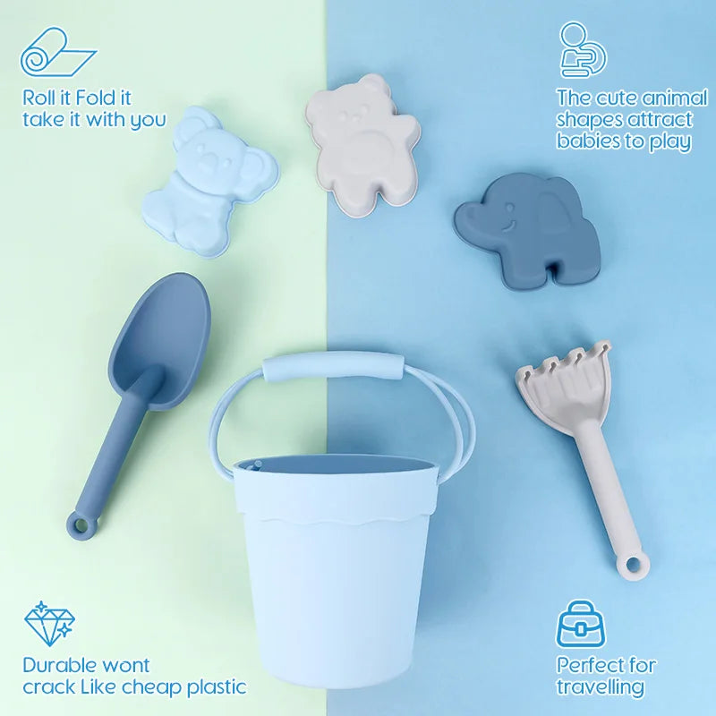Silicone Sandbox Toy Set for Kids Outdoor Beach Play