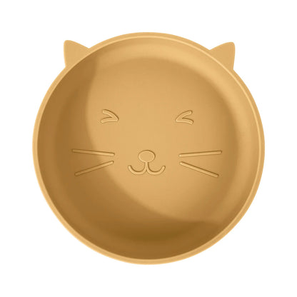 Silicone Baby Plate Cartoon Cat Feeding Bowl Kids Dishes