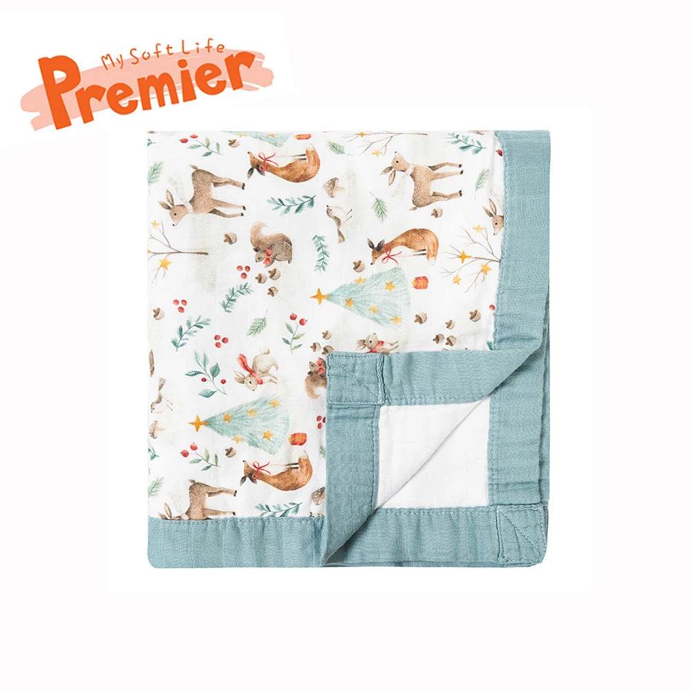 Thicker Bamboo Cotton Muslin Swaddle Baby Quilt