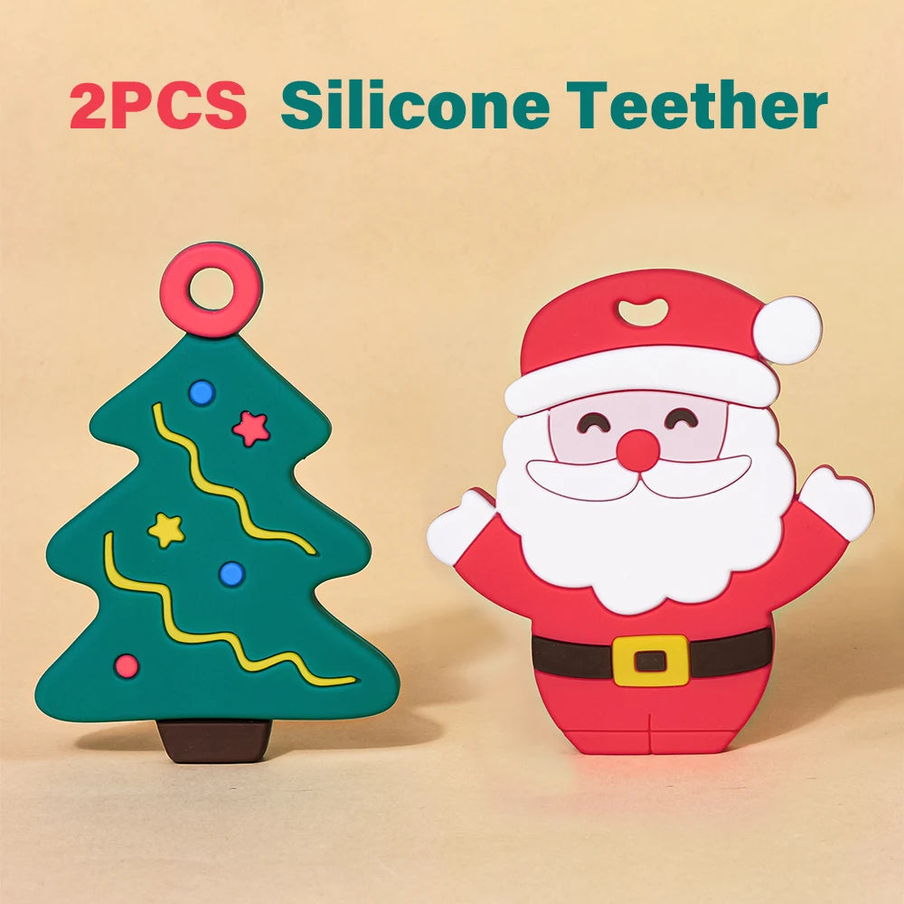 Baby Christmas Silicone Teether Gloves and Stick