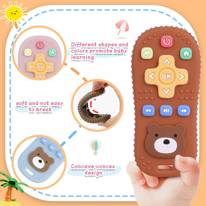 Baby Silicone TV Remote Teether Sensory Toy