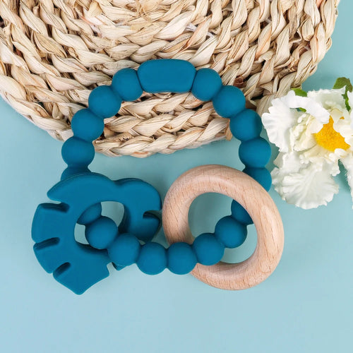 Baby Silicone Leaf Teething Ring Toy