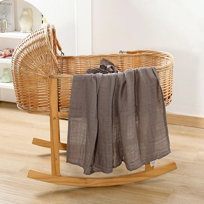 Solid Color Bamboo Cotton Muslin Baby Swaddle Blanket