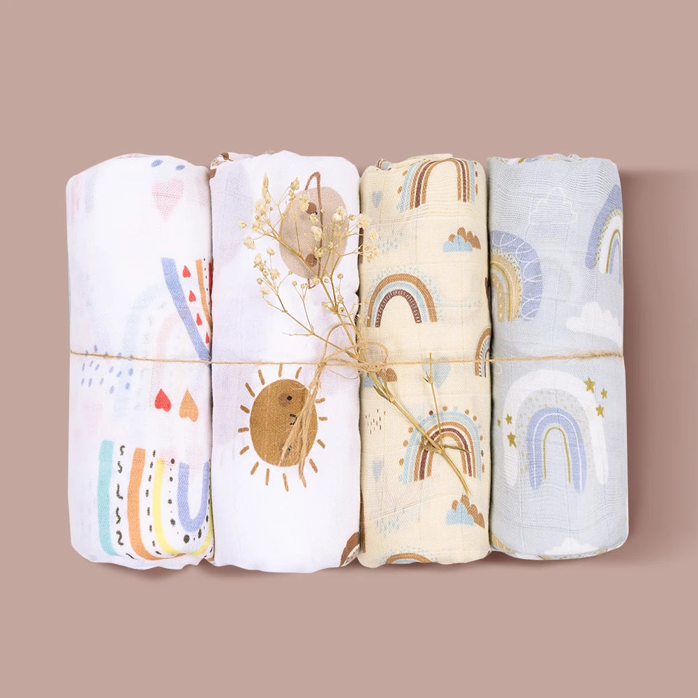 Multi Functional Muslin Swaddle Blanket Set for Newborn