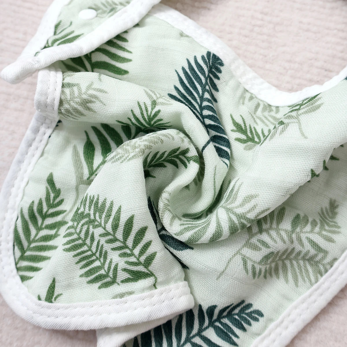 Soft Bamboo Cotton Muslin Baby Bib and Burp Cloth Set