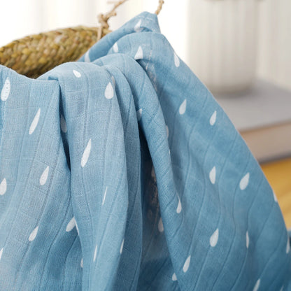 Bamboo Cotton Muslin Swaddle Newborn Bath Towel Wrap