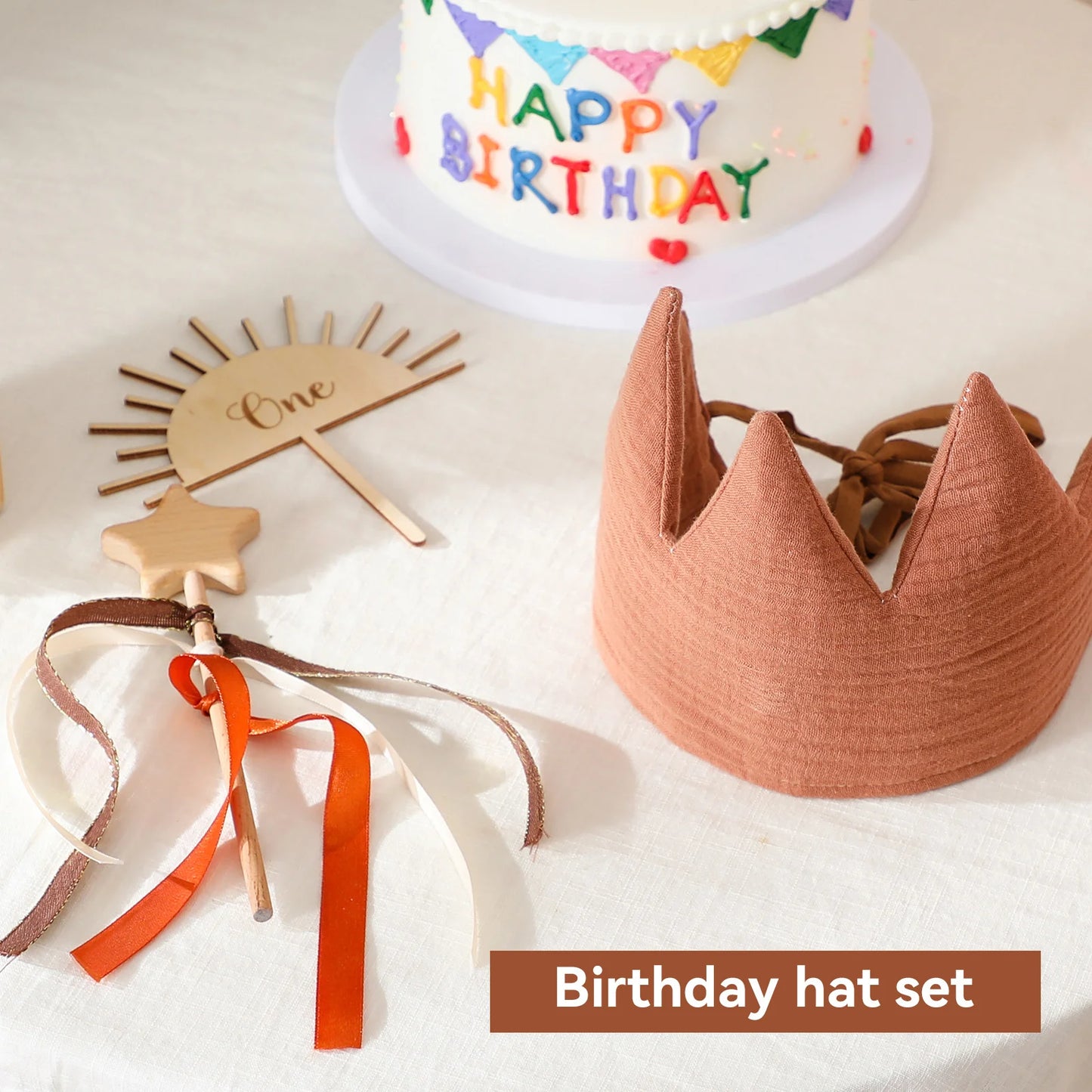 Baby Cotton Crown Headband Newborn Birthday Photography Prop