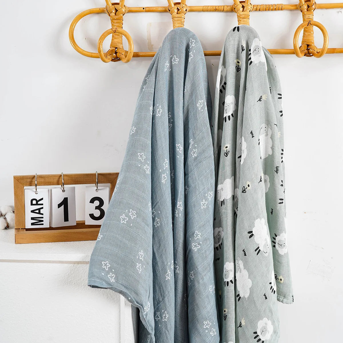Bamboo Cotton Muslin Baby Swaddle Blanket Quilt