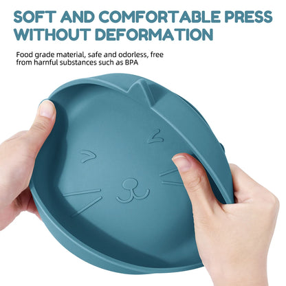 Baby Feeding Set Silicone Plate Spoon Fork Training Tableware