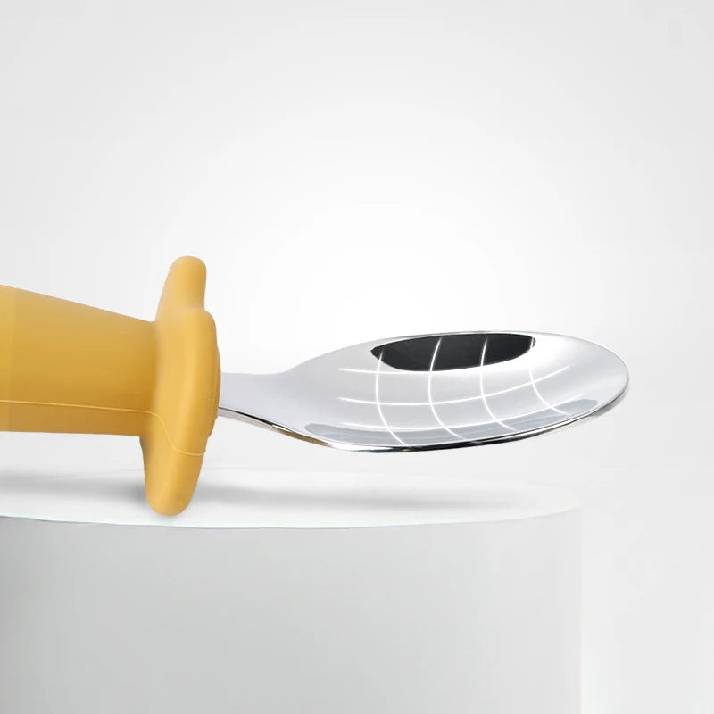 Baby Spoon and Fork Set with Silicone Handle