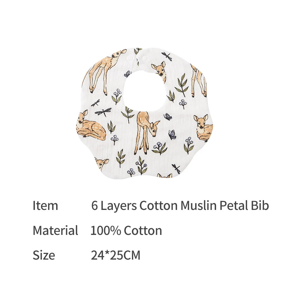 Crepe Cotton Muslin Baby Feeding Bib and Burp Cloth