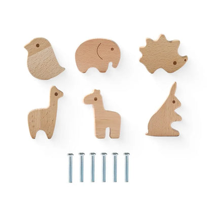 Wooden Drawer Knobs Cartoon Animal Rainbow Cloud Handles