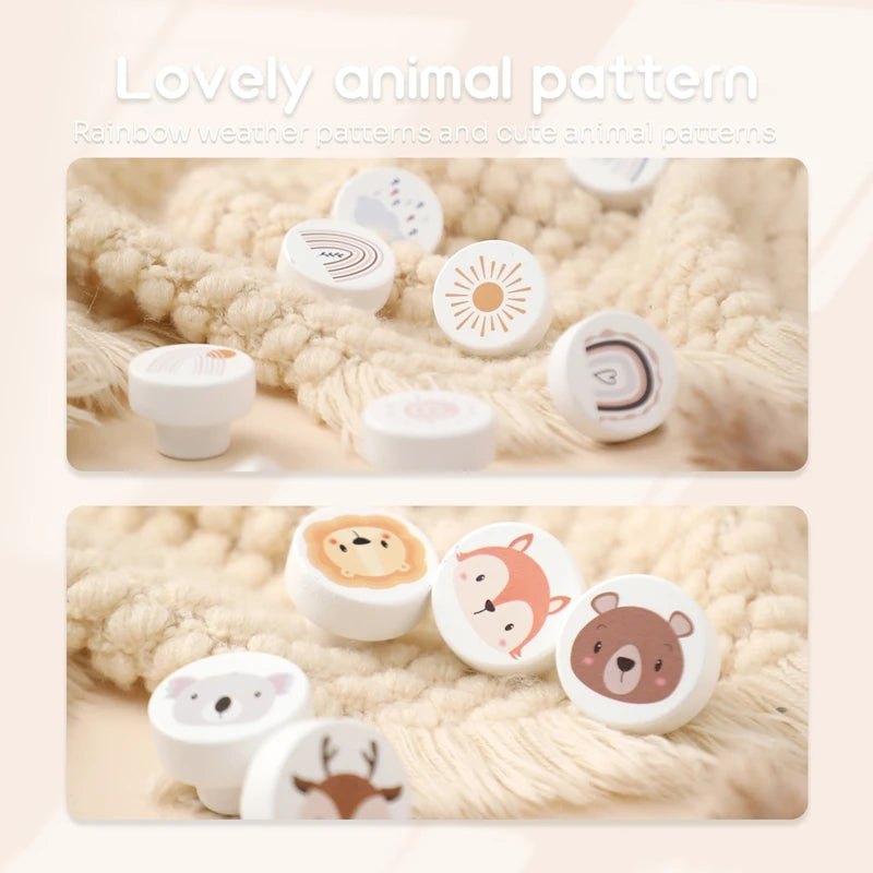 Wooden Animal Handles for Kids Furniture Cabinets Drawers